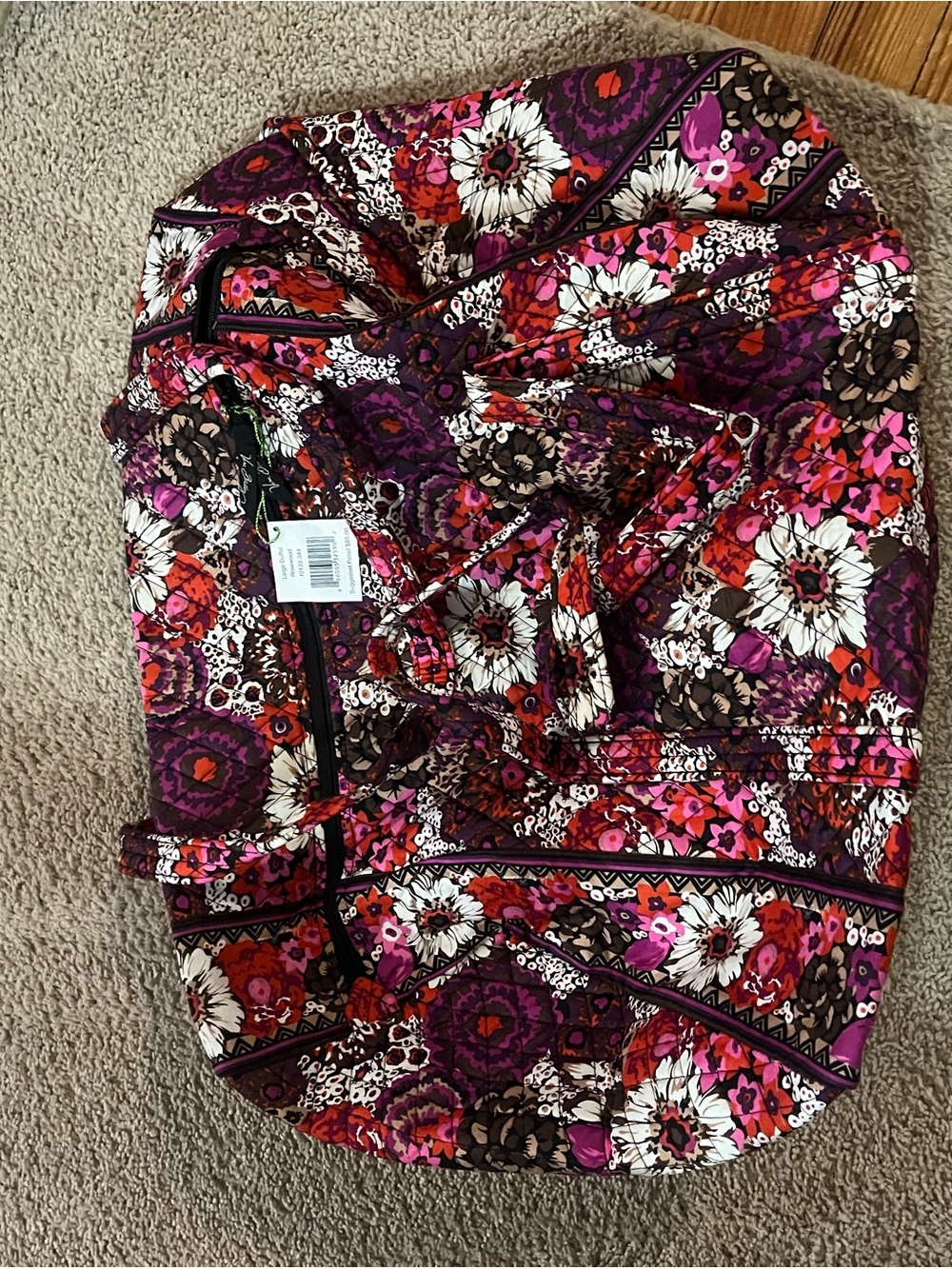 Vera Bradley Pink Purple Red Floral large duffel bag